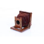 Quarter Plate Mahogany & Brass Field Camera,