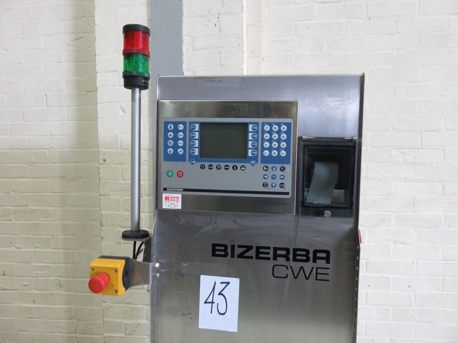 Bizerba CWE Check Weigher. Platform 420 long x 300 wide. With printer. Push arm reject LIFT OUT £10