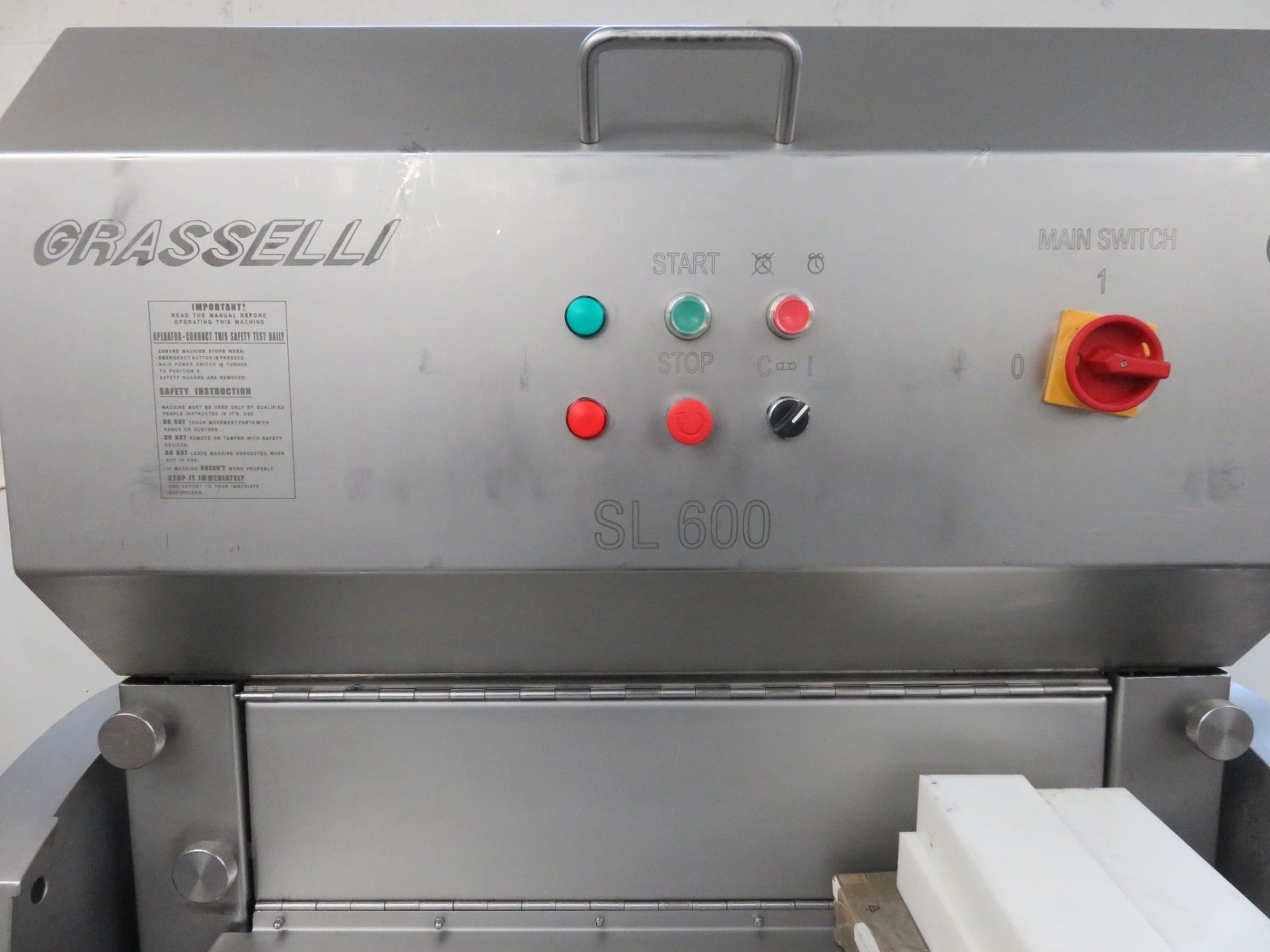 Graselli SL600 fully automatic Slicer COMPLETE WITH BRAND SET OF BLADES,Totally S/s FULLY WORKING - Image 4 of 6