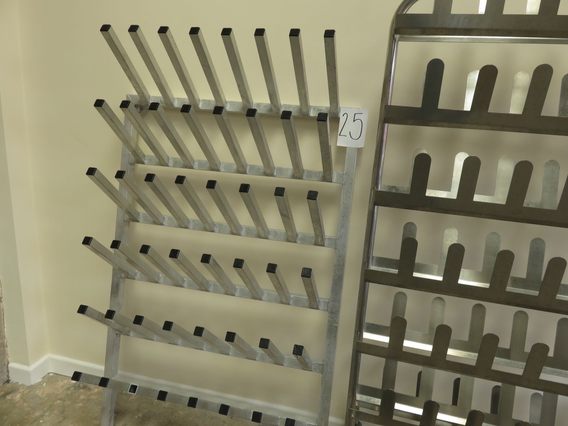 Wellie boot Holder. Wall mounted. Holds 24 pairs. Approx. 1400 x 1000mm lift out £5