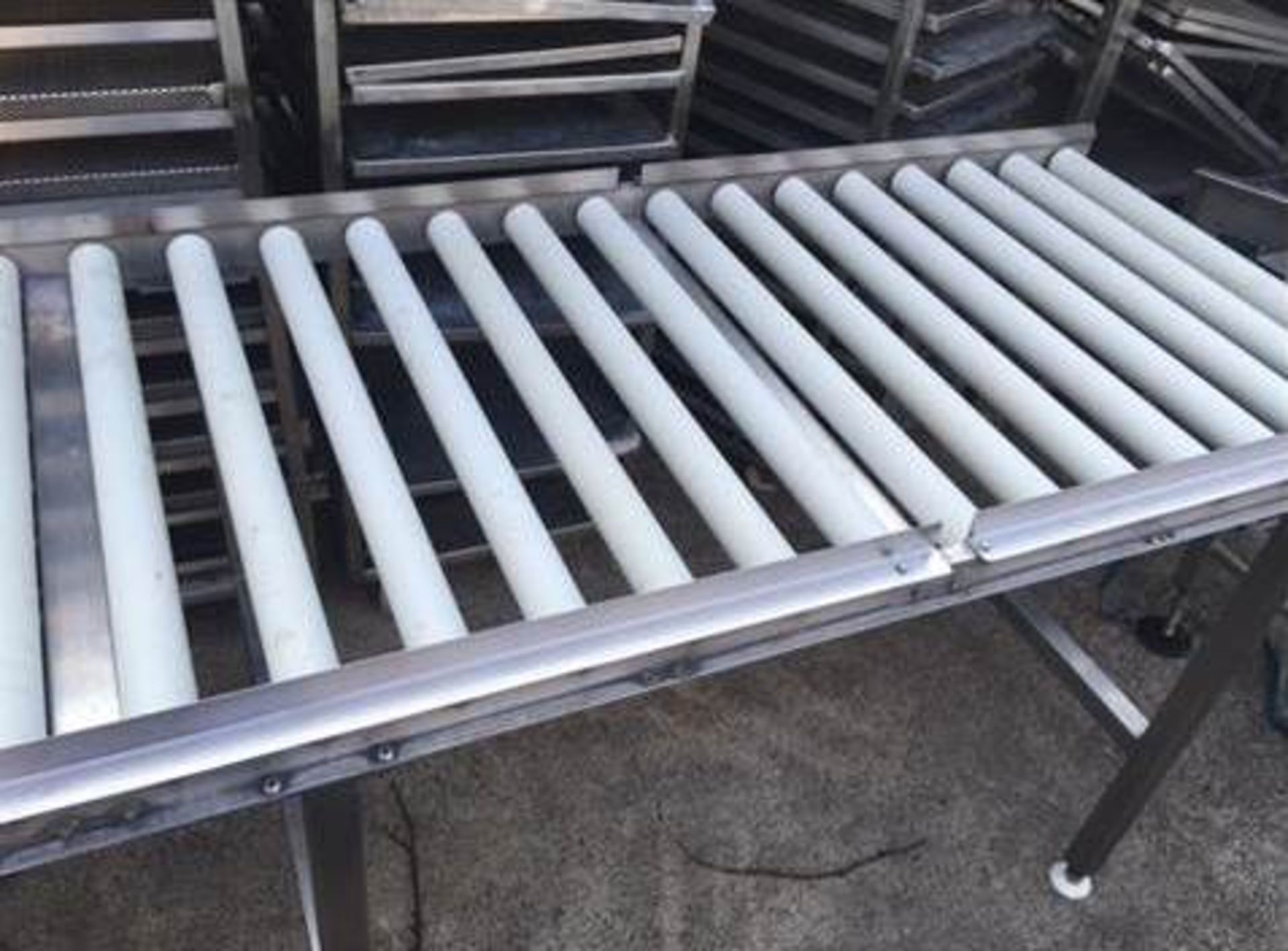 2 x Section of roller conveyors 1600mm x 700mm. S/s lift out £5