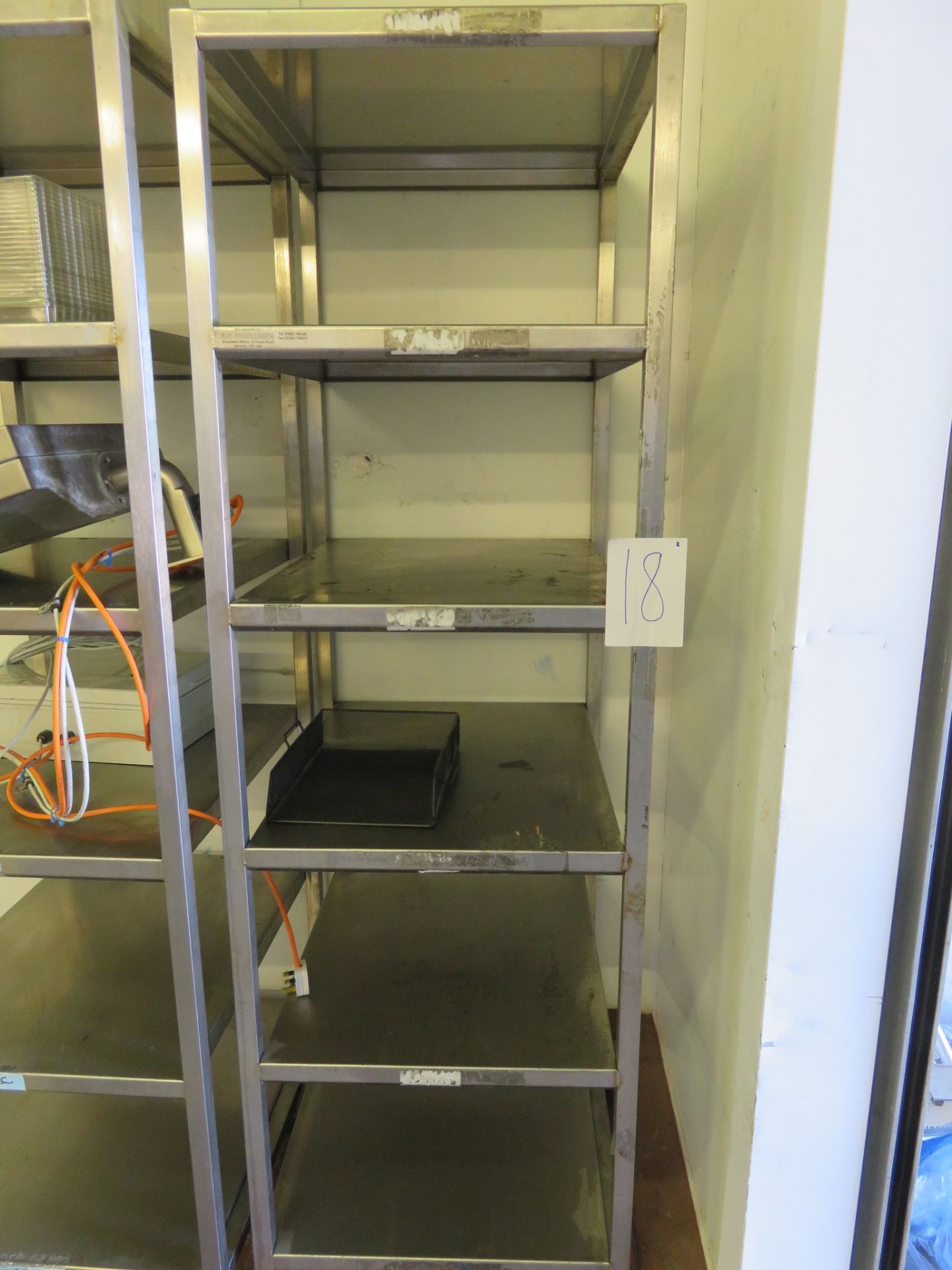 S/s 5 Shelf Rack 600 x 700 x 2 meter high. Lift Out £5