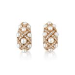 Chanel Matelasse Diamond and Pearl Ear Clips