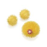 Tiffany & Co. Sea Urchin Earrings and Brooch Set