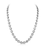 A Silver Top Gold Back Diamond Riviere Necklace