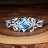 A 1950s Aquamarine and Diamond Bracelet