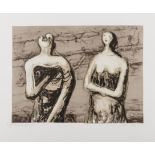 Henry Moore (1896-1986) Man and Woman Three-Quarters Figures (Cramer 490)