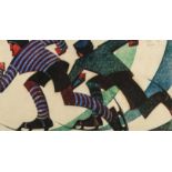 Sybil Andrews CPE (British/Canadian, 1898-1992) Skaters (Coppel SA 52; Leaper 61)