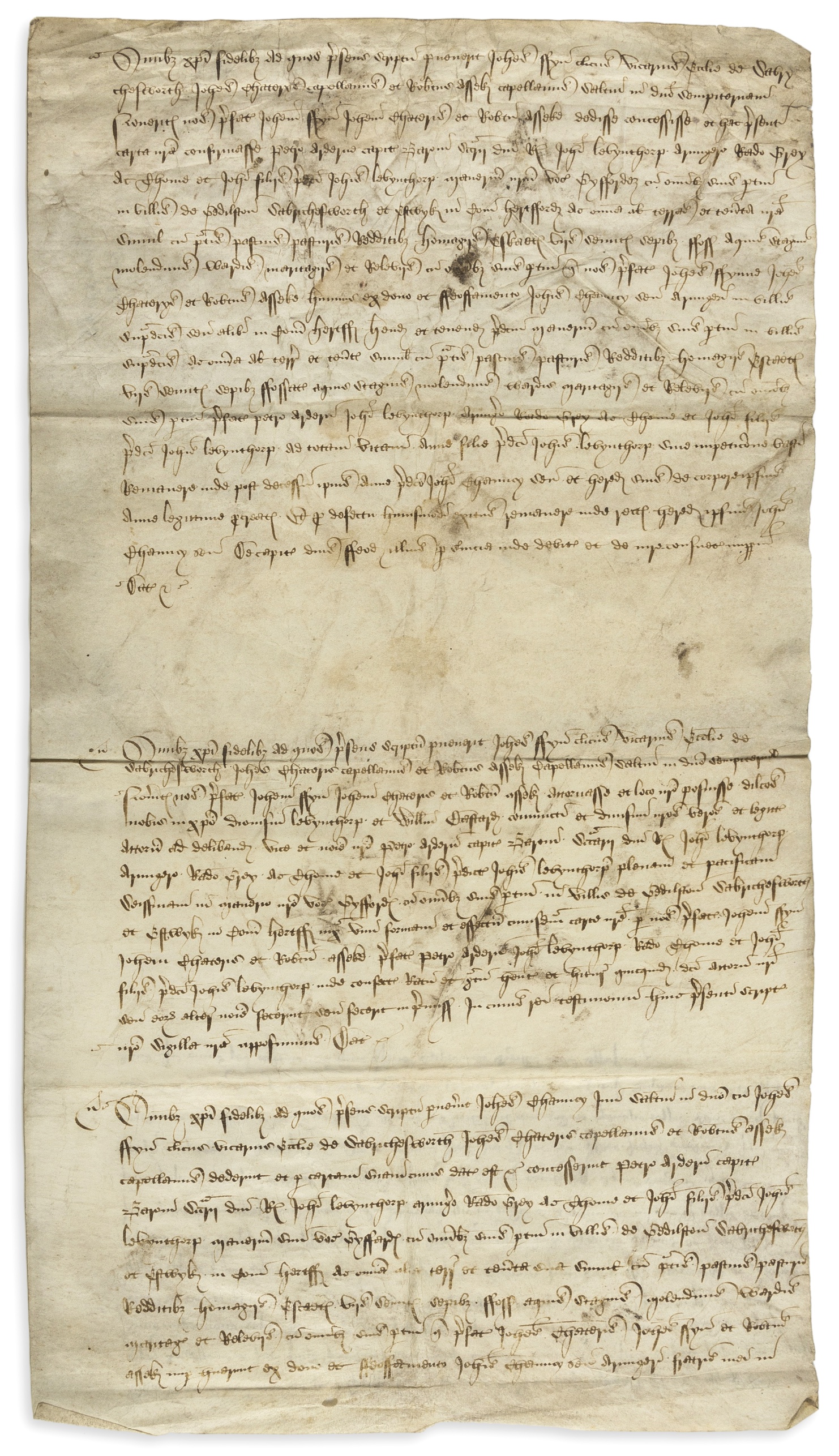 Hertfordshire, Sawbridgeworth.- Leventhorpe (John, MP) .- 3 drafts relating to a grant of seisin of