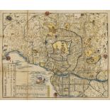 Japan.- [Map of Tokyo], folding colour woodcut map, [?Tokyo], [c.1826].