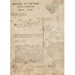 Duck (Stephen, poet) Annuity receipt signed twice by Duck, 1747.