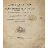 French Language.- Rivarol (Antoine de) and Jean Christophe Schwab. Dissertations sur …