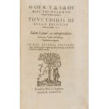 Estienne printing.- Thucydides. De Bello Peloponesiaco libri VIII, [Geneva], Henri Estienne, 1588.