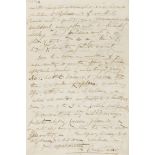 Lear (Edward) Autograph Letter signed to Sir John Simeon, 1869.