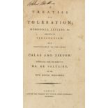 Voltaire (Francois Marie Arouet de) A Treatise on Toleration..., 2 parts in 1, contemporary half …