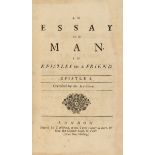 [Pope (Alexander)] An Essay on Man in Epistles to a Friend, Epistle I [ - Epistle IV], 4 parts in …