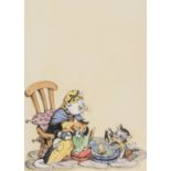 Campbell "CAM" (Barbara Mary) A group of 10 original illustrations and studies of cats, probably …