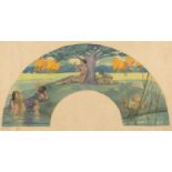 Wheelhouse (Mary V.) Nude Shepherd playing a Flute in an Arcadian Landscape: an original design …