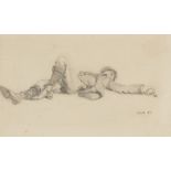 Wells (H.G.).- Hartley (Alfred) Study of a recumbent man, traditionally understood to show H.G. …