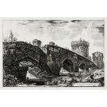 Giovanni Battista Piranesi (1720-1788) Veduta del Ponte Lugano su l'Anione, etching, 1763.