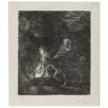 Rembrandt van Rijn (1606-1669) The Flight into Egypt: a Night Piece, etching with burin and …