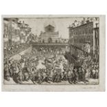 Orazio Scarabelli (active circa 1589) Jousting tournament in Piazza Sante Croce, May 10th, 1589.