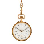 An 18 carat gold keyless wind open face pocket watch