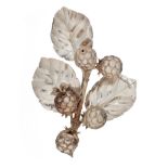 An Italian silver coloured model of a berry plant by Federico Buccellati