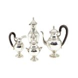 An Italian silver coloured four piece baluster coffee service