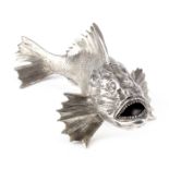 An Italian silver coloured model of a fish