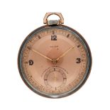 Rolex, a two colour keyless wind open face pocket watch