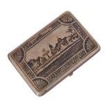 A Russian silver niello rectangular cigarette case