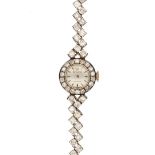 Rolex, Precision, a lady's 18 carat white gold and diamond bracelet wristwatch