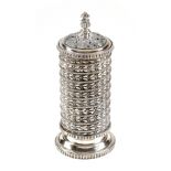 A Dutch silver cylindrical castor