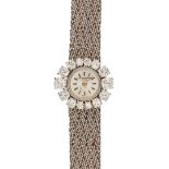 Vacheron & Constantin, a lady's 18 carat white gold and diamond bracelet wristwatch