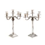 A pair of early 20th century Italian silver four branch candelabra