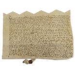 "the onley suprme hede of the Church of Englande".- Lease, manuscript in English, 1541; and 2 …