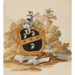 Armorial watercolours.- ?D'Oyly (Sir Charles) 2 coats of arms, 1807; and c. 20 others (c. 20).