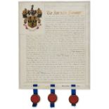 Heraldry.- Woods (Sir Albert William, herald,) & 2 others. Grant of arms to William Selby Church, …