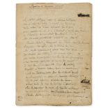 Unrecorded French poem.- Premier & dernier chant, manuscript on paper, France (possibly Paris), …
