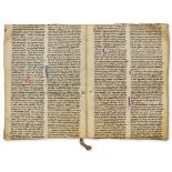 Comestor (Petrus) Historia Scholastica, 6ff., decoarted manuscript on parchment, ?Italy, late 13th …