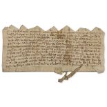 Lancashire.- Indenture, 2 copies of the same document, [c. 1270s].