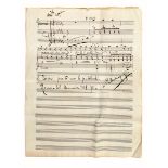Mascagni Pietro. Spartito musicale autografo con dedica manoscritta, datata 21 novembre 1892.