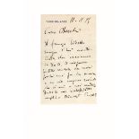 Puccini Giacomo. Lettera autografa, datata Torre del Lago 10 novembre 1897.