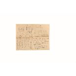 Puccini Giacomo. Lettera autografa firmata, senza data (timbro postale 30.7.1897).