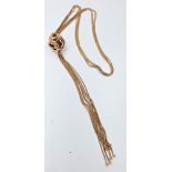 Lungo saliscendi in oro basso A 50s four gilt strands necklace