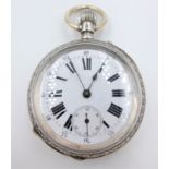 Orologio da tasca in argento A late 19th Century silver pocket watch