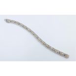 Bracciale in oro bianco 14ct A diamond and 14 carat white gold bracelet