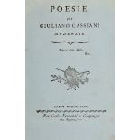 Cassiani Giuliano. Poesie. Carpi: Per Carlo Fernandi e Compagno, 1794.