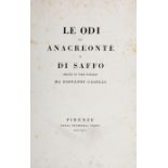 Le odi Anacreonte e di Saffo recate in versi italiani da Giovanni Caselli. Firenze: Guglielmo …